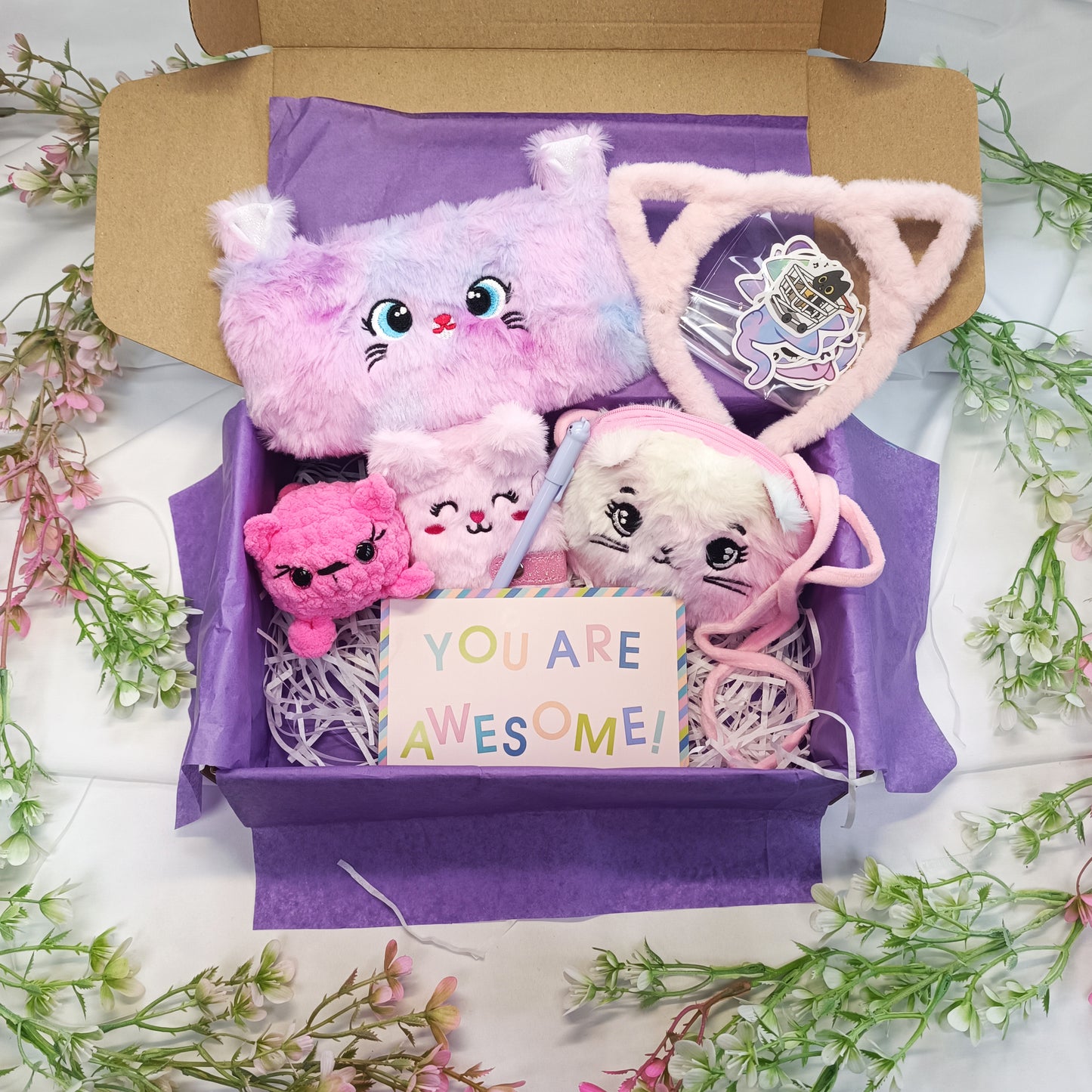 Fluffy Cat Gift Box, Gift for girl, Birthday gift box, Toddler girl gift, Child birthday gift, Gift for daughter, Granddaughter gift - My Store