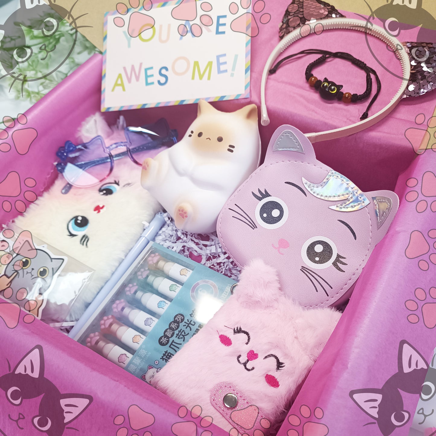 Cat Gift Box for children, Birthday gift box, Girls birthday gift, Daughter gift, Child birthday gift, Sister birthday gift box - My Store