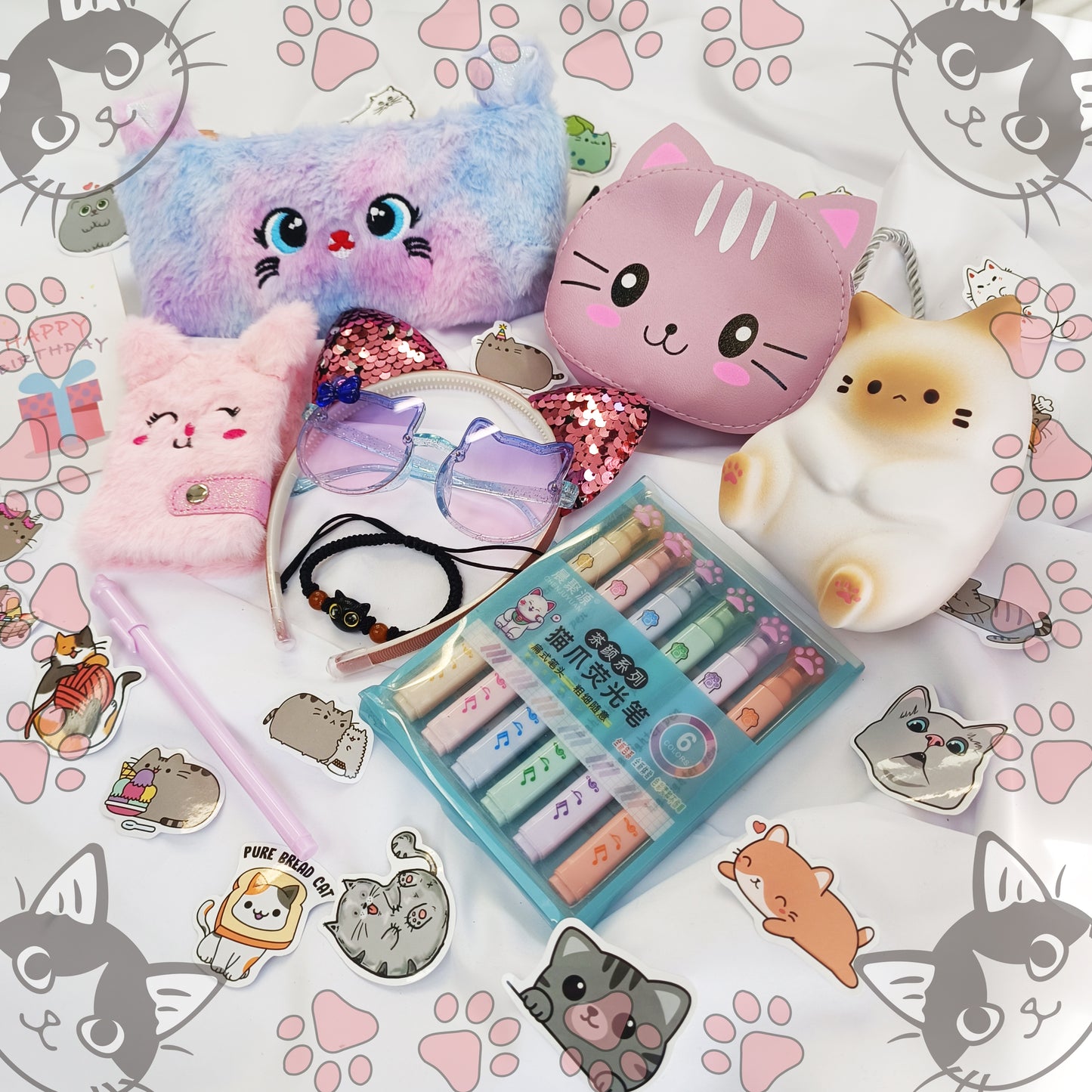 Cat Gift Box for children, Birthday gift box, Girls birthday gift, Daughter gift, Child birthday gift, Sister birthday gift box - My Store