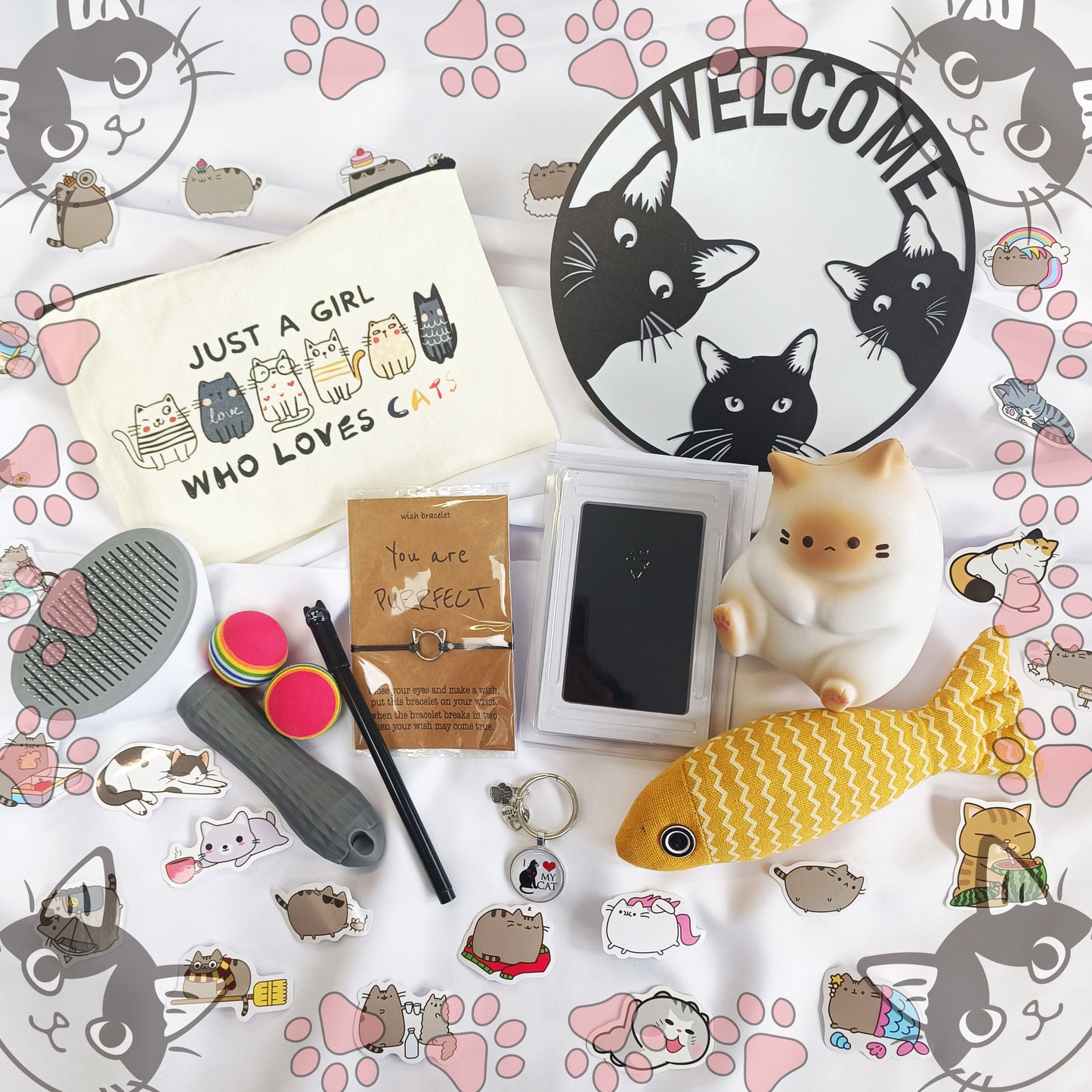 Cat style gift box for woman, Cat lovers gift box, Birthday gift box, Girls birthday gifts, Gift box for daughter, Birthday present gift box - My Store