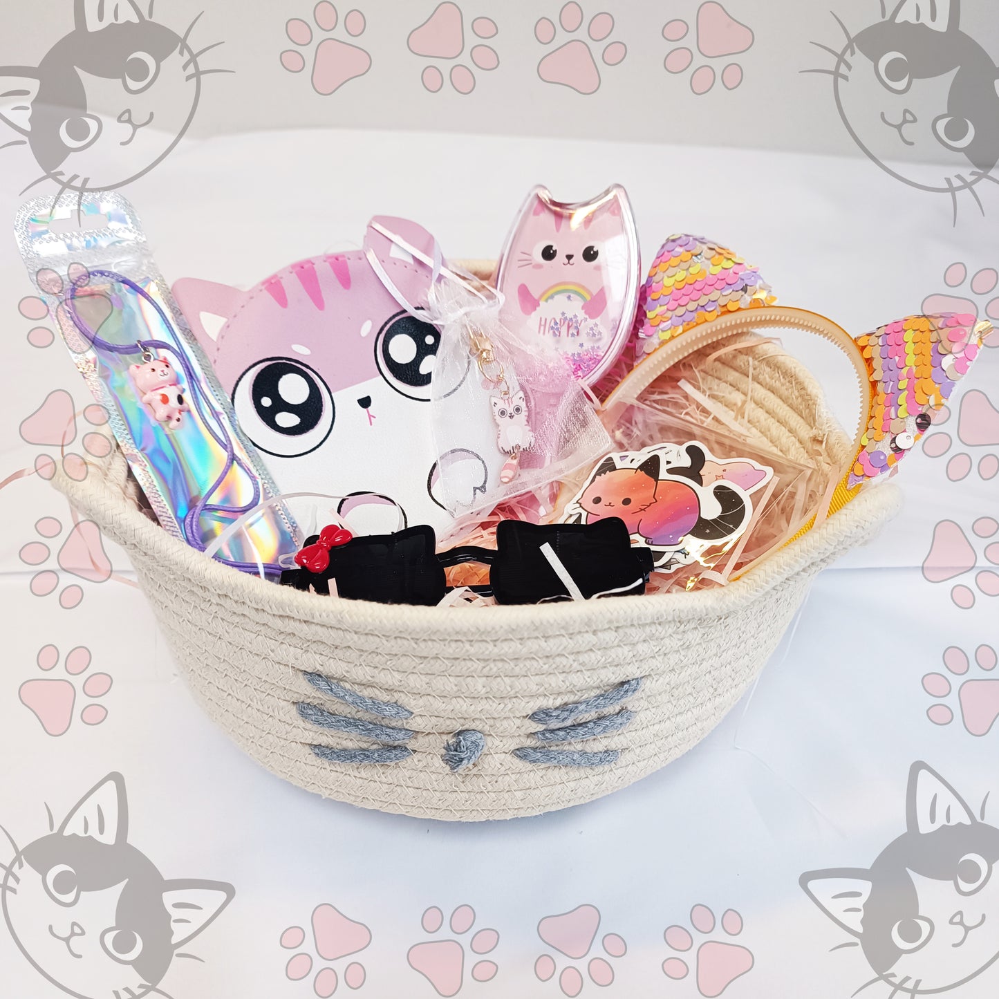 Cat Lover Gift Box with cute basket
