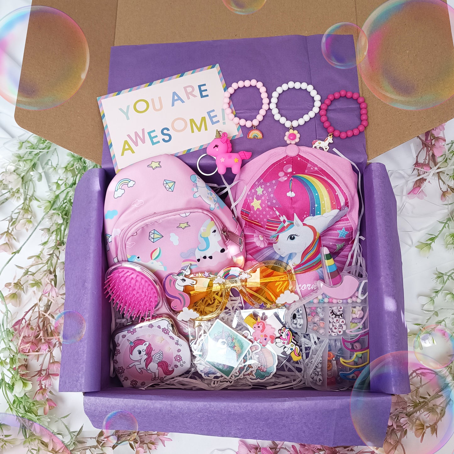 Gift box in unicorn style for kids, birthday gift box, present box for girl, birthday present box, present for daughter, unicorn gift - My Store