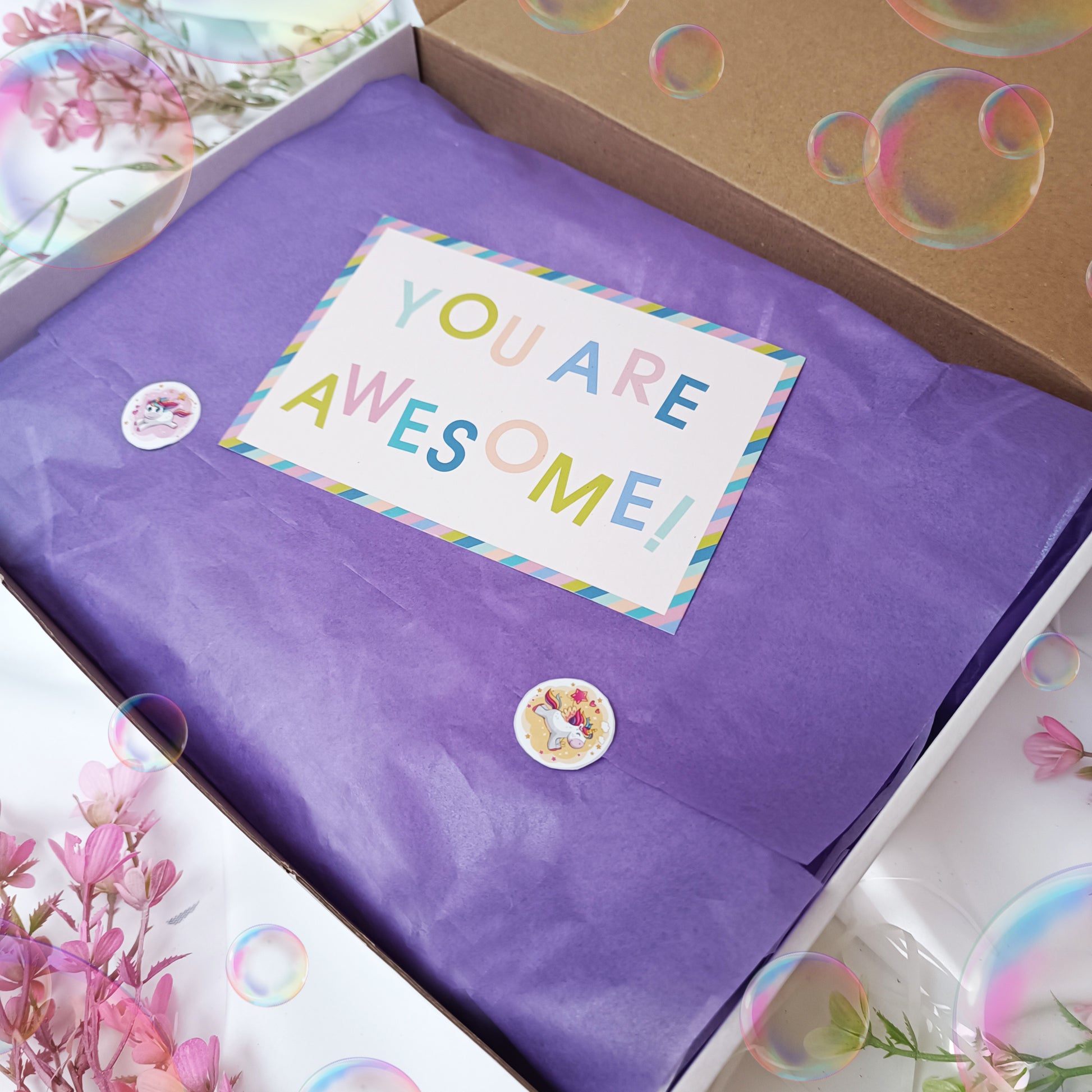 Gift box in unicorn style for kids, birthday gift box, present box for girl, birthday present box, present for daughter, unicorn gift - My Store