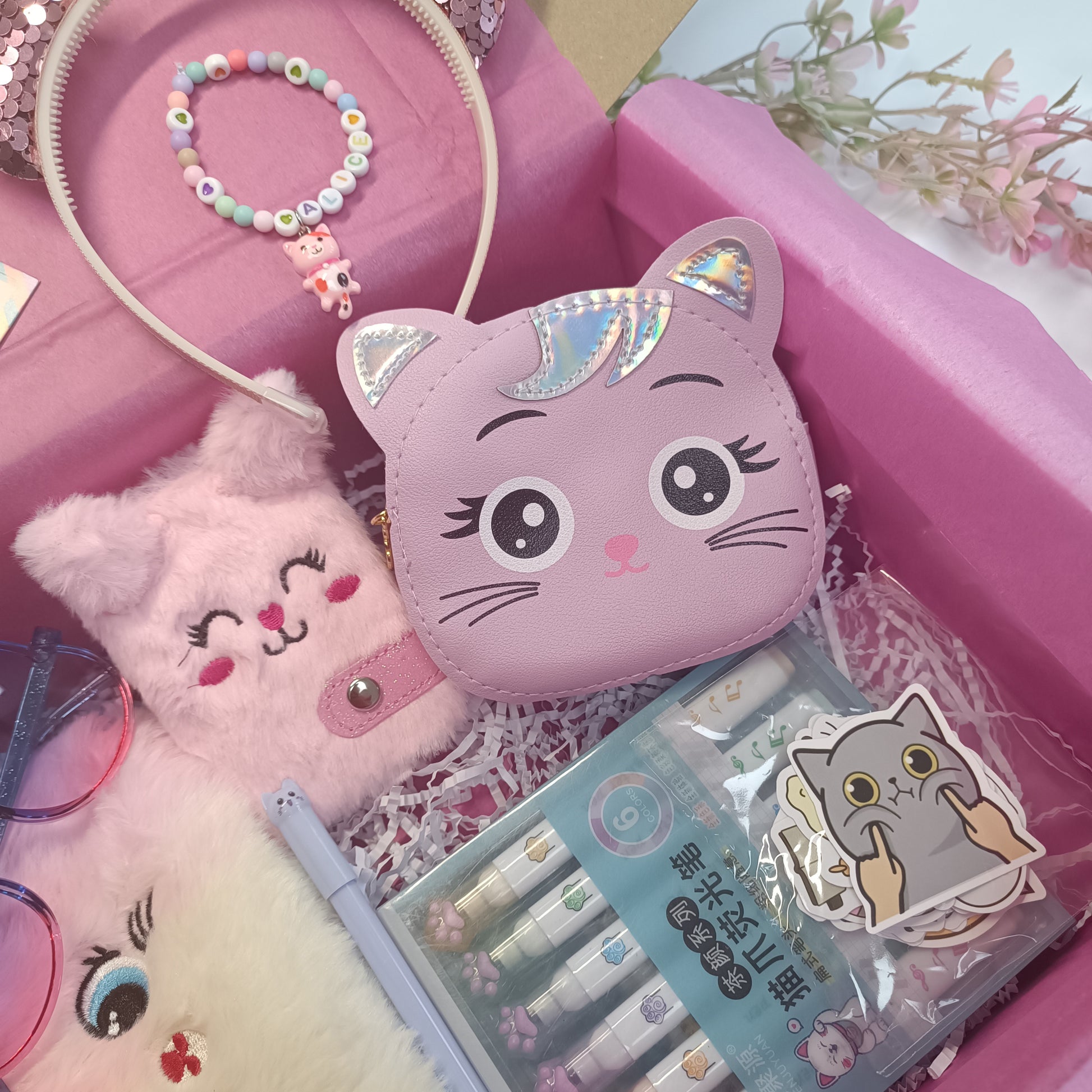 Pink Birthday Cat Paperweight – 8th Birthday Gift For Girls, Acrylic Keepsake Decor For Daughter